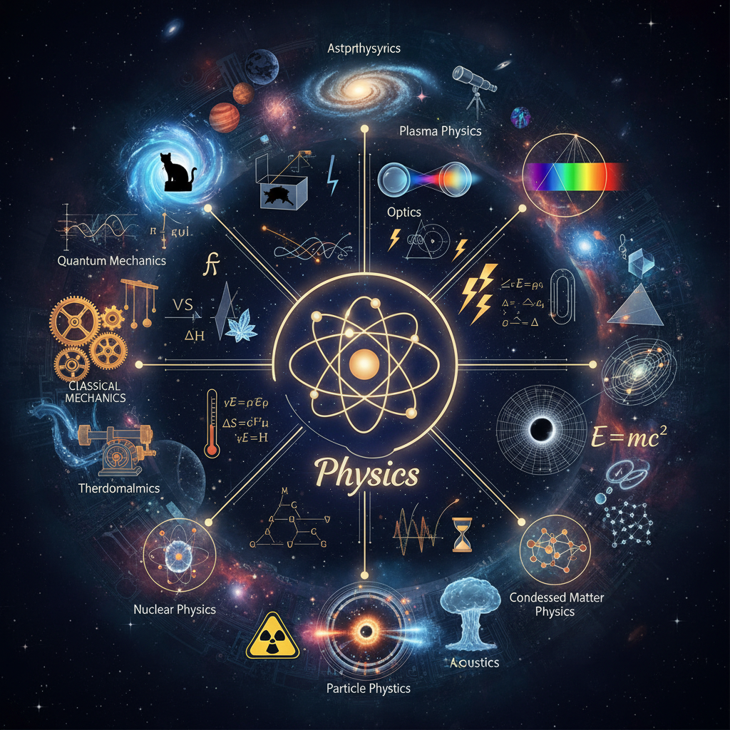 The Complete Guide to Physics: Exploring Every Major Branch from Classical to Quantum - branches of physics